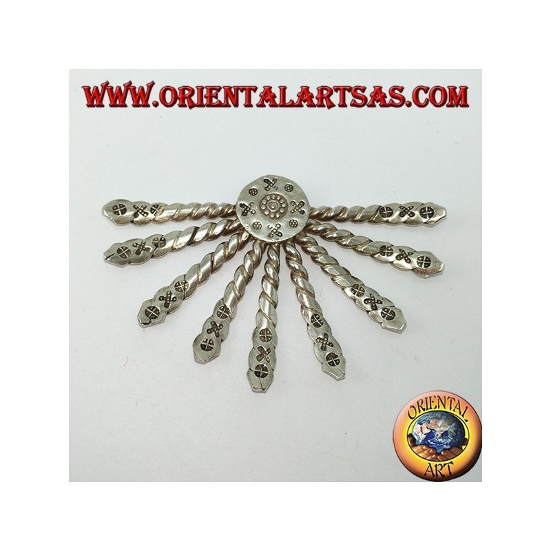 Colgante artesanal de plata con abanico Karen