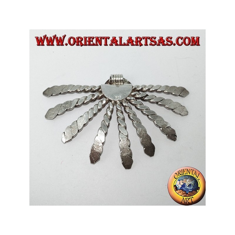 Handmade Karen fan silver pendant
