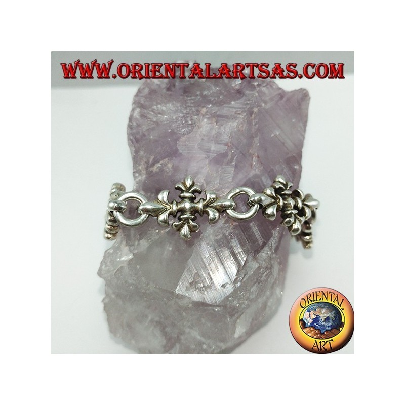Bracelet with silver lily crosses