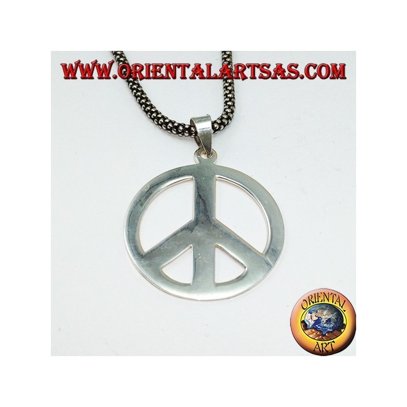 Pendentif en argent symbole de paix (moyen)