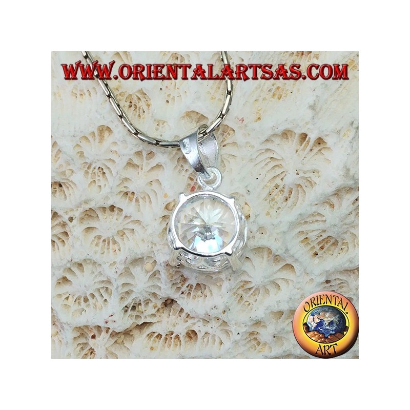 Pendentif en argent avec zircon rond