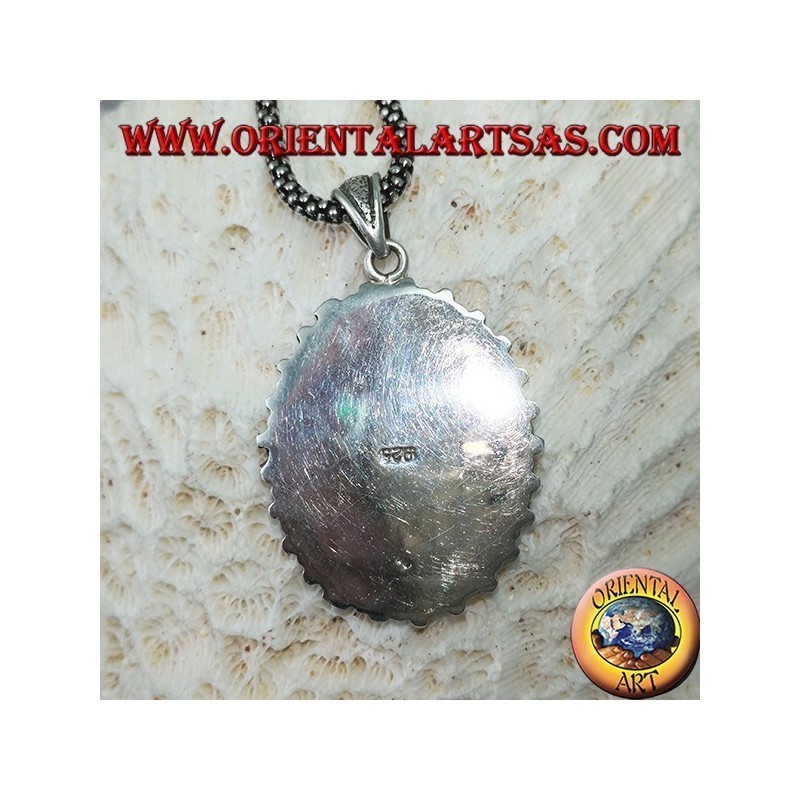 Colgante de plata, escudo con corales de estilo nativo (indios americanos)