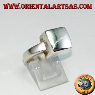 Silver ring in smooth cube
