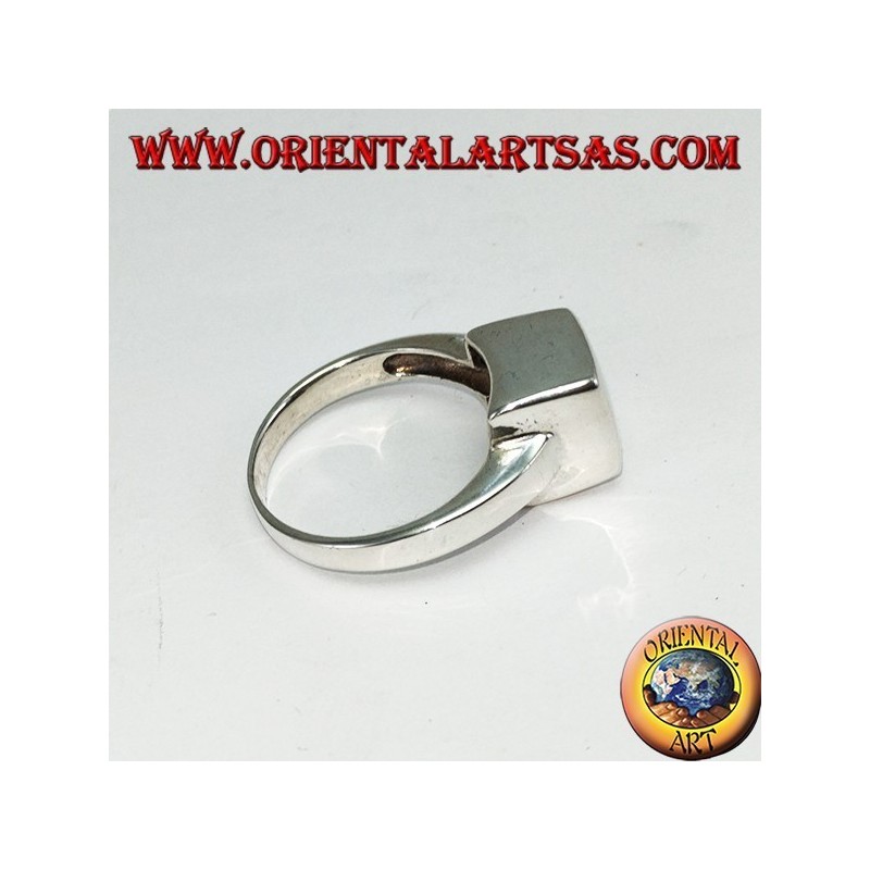 Anillo de plata en forma de cubo liso