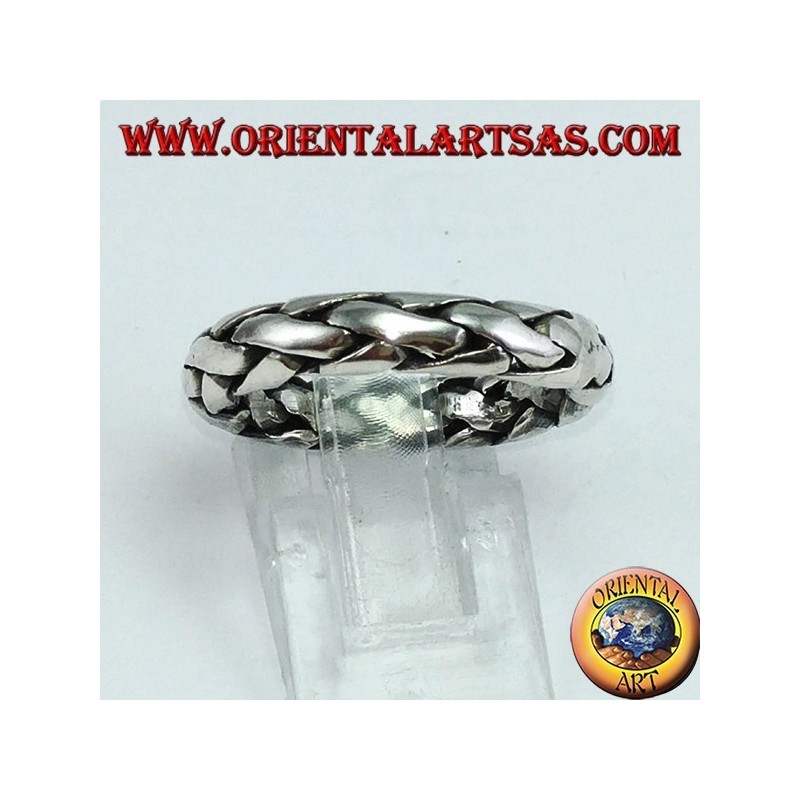 Handgewebter Silberring