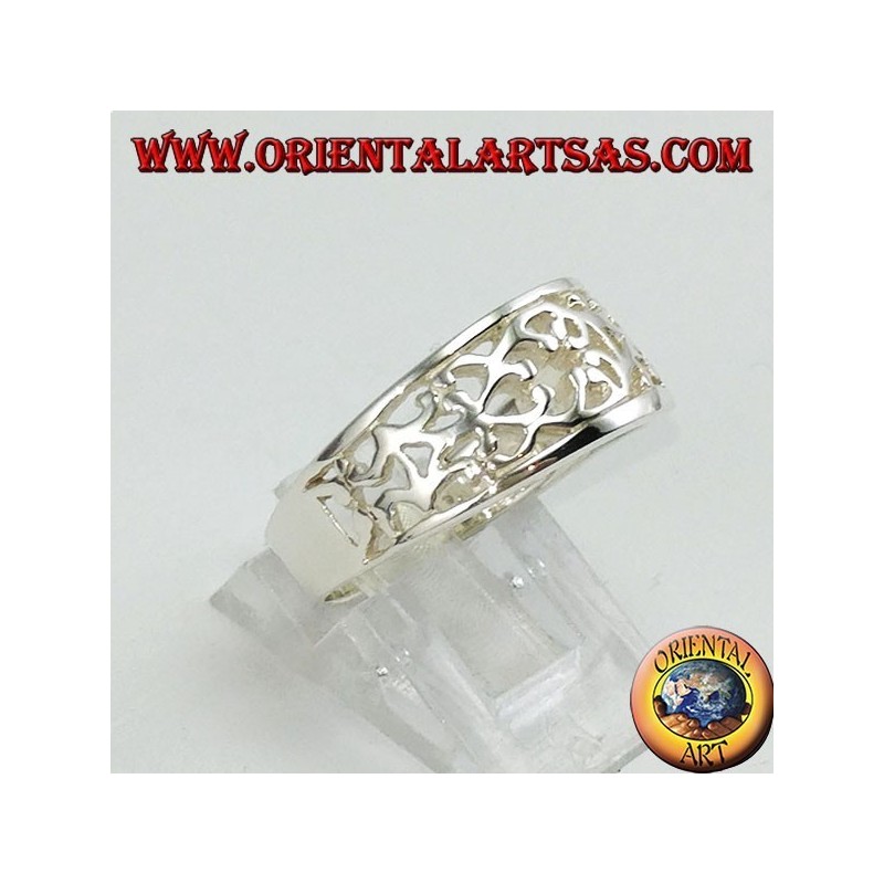 Ring in silver carved