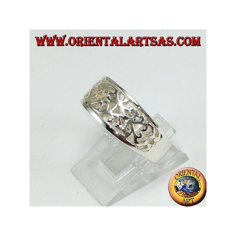 Bague en argent sculpté