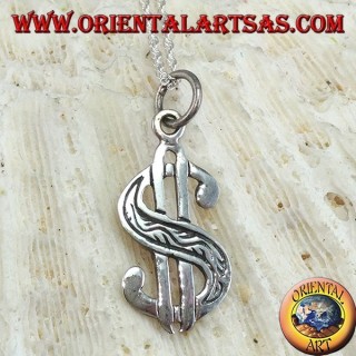 Pendentif en argent le symbole du dollar