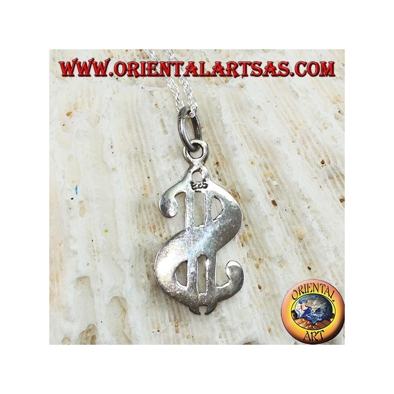 Silver pendant the dollar symbol
