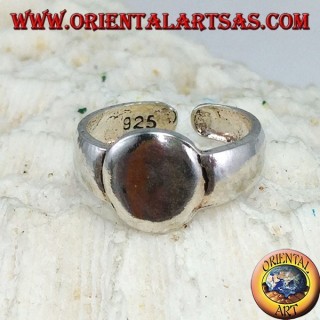 Anello in argento da piedi o falange con piastrina ovale liscia