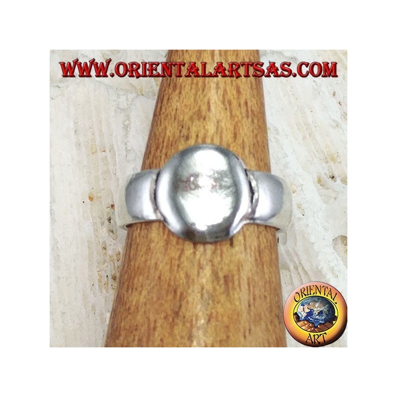 Bague en argent pour les pieds ou les phalanges avec une plaque ovale lisse