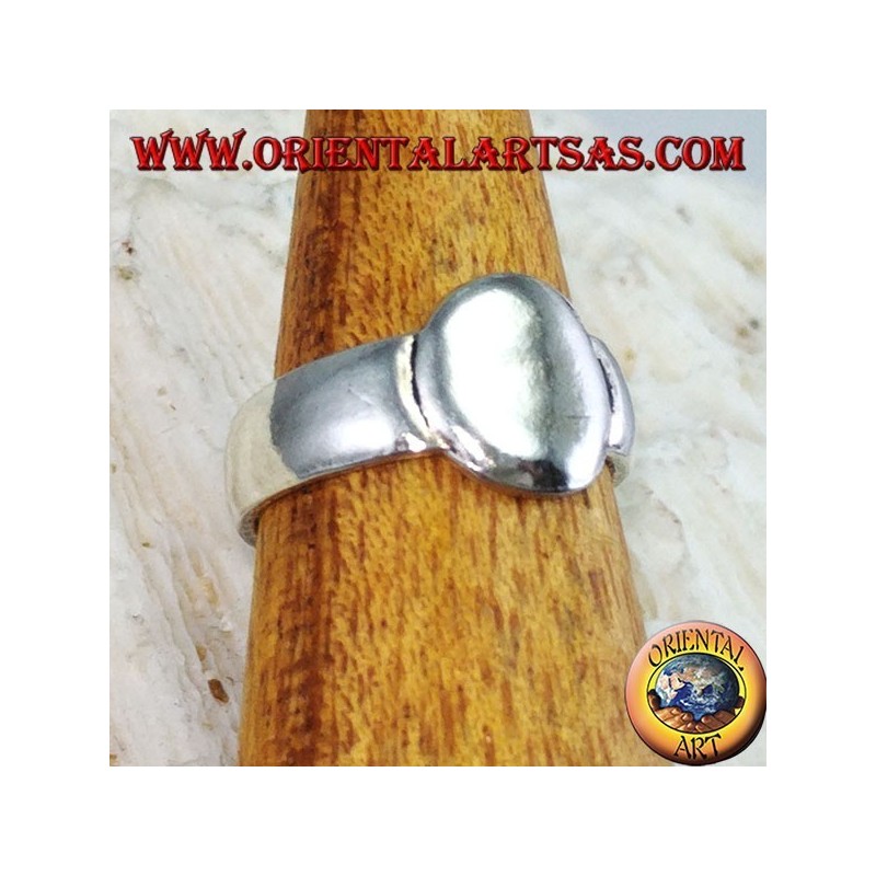 Anillo de plata para pies o falanges con una placa ovalada lisa