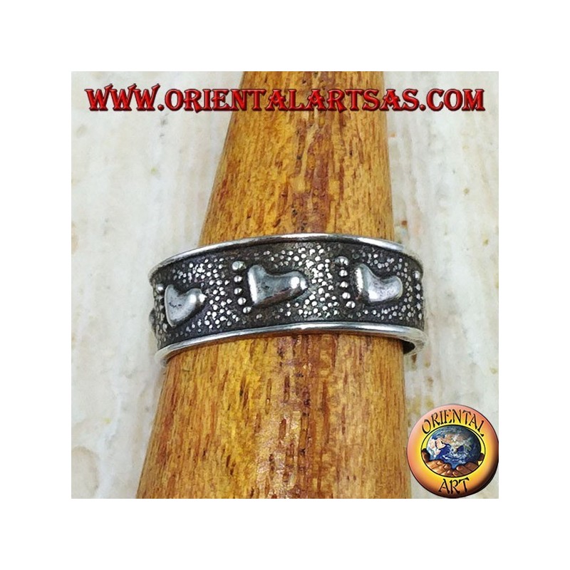 Silver ring for feet or phalanxes with chiseled feet