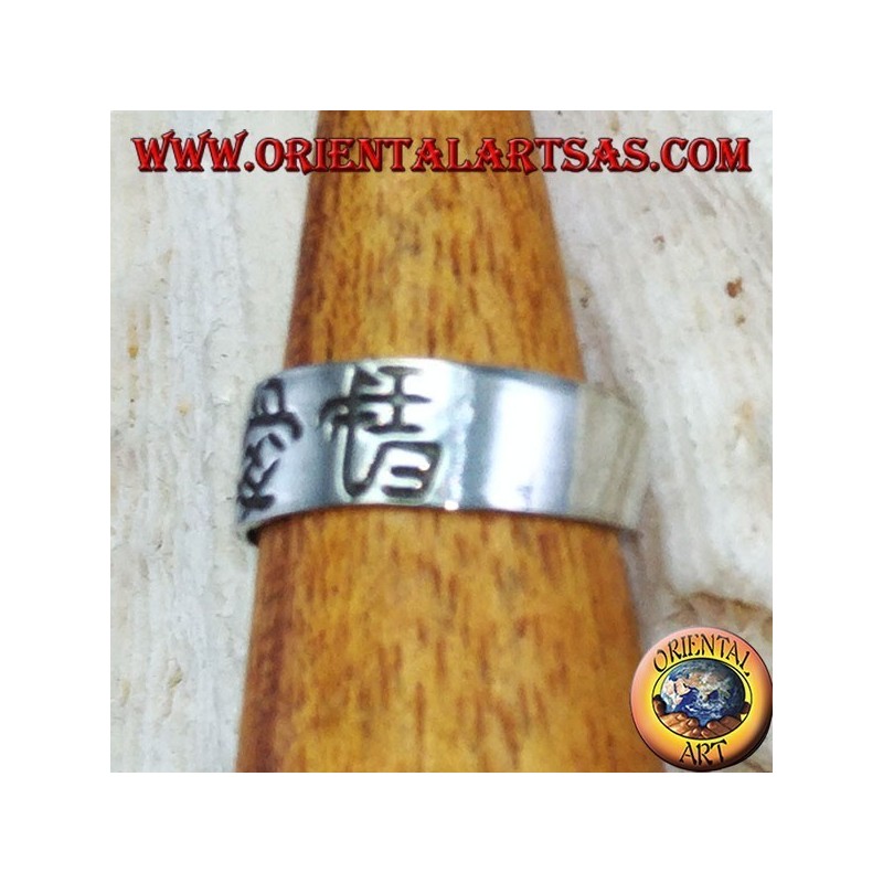 Anillo de plata para pies o falange con ideograma chino amor y felicidad