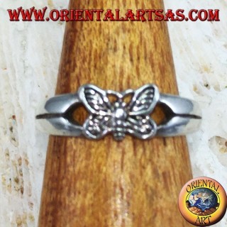 Anillo de plata para pies o falange con mariposa