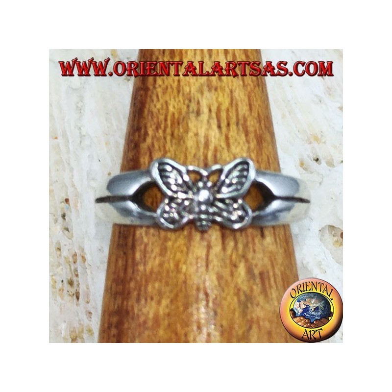 Silver ring for feet or phalanx with butterfly