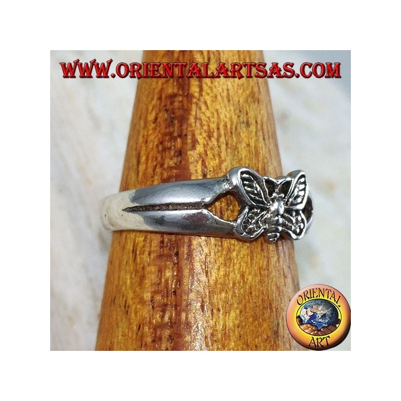 Anillo de plata para pies o falange con mariposa