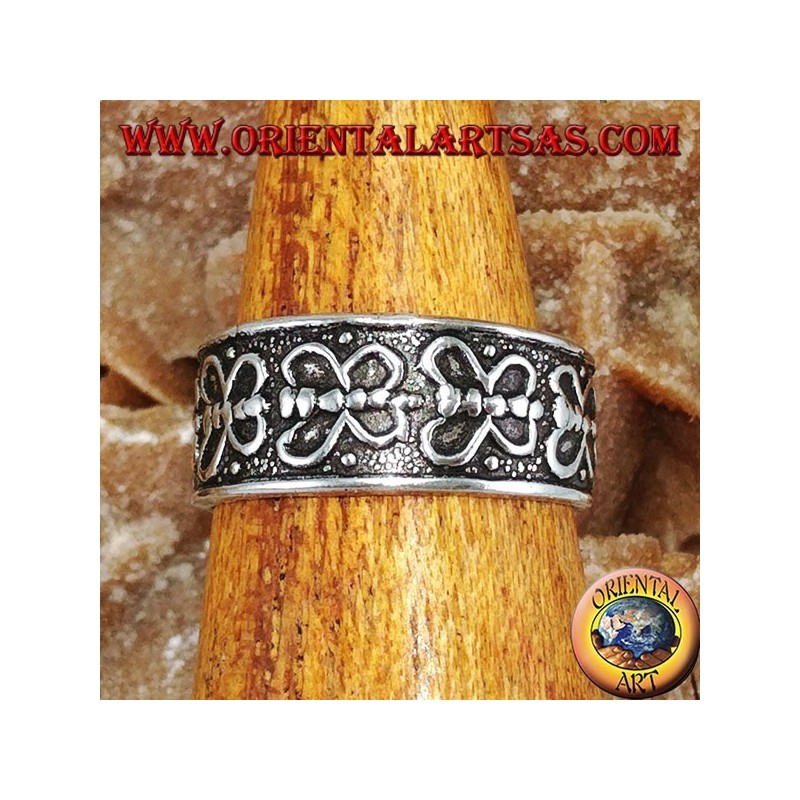 Anello in argento per piedi o per falange  con farfalle in fila