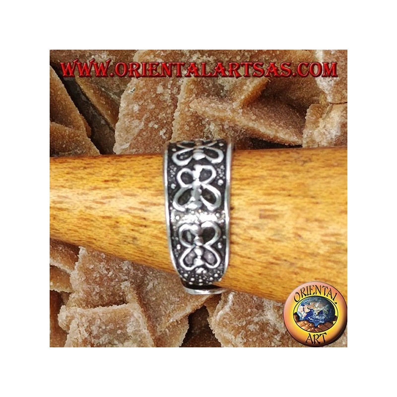 Anillo de plata para pies o para falanges con mariposas en una fila