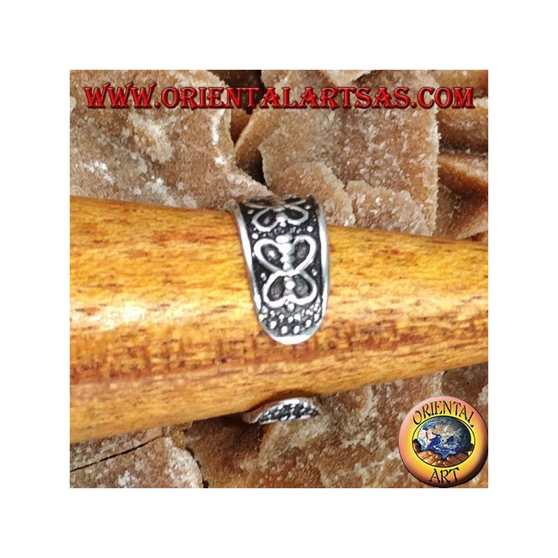 Anillo de plata para pies o para falanges con mariposas en una fila