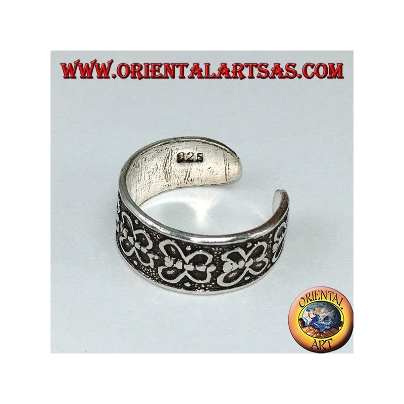 Anillo de plata para pies o para falanges con mariposas en una fila