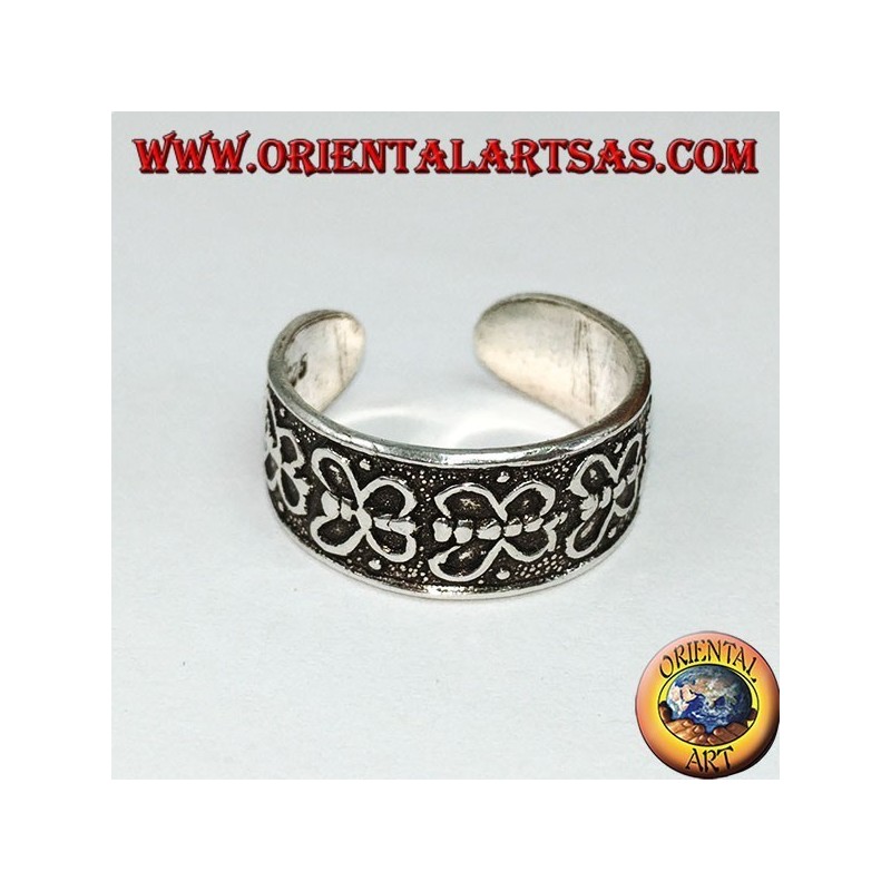 Anillo de plata para pies o para falanges con mariposas en una fila