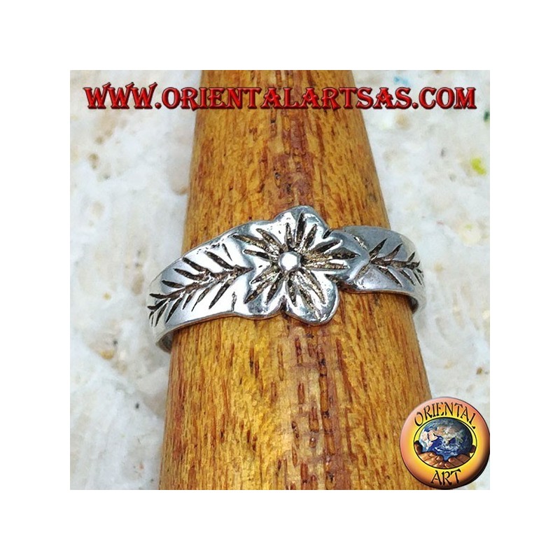 Silberring für Füße oder für Phalanx mit Blume