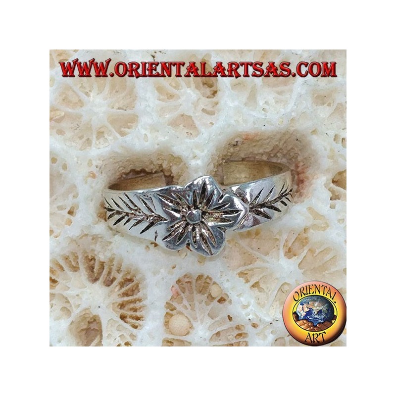 Silberring für Füße oder für Phalanx mit Blume