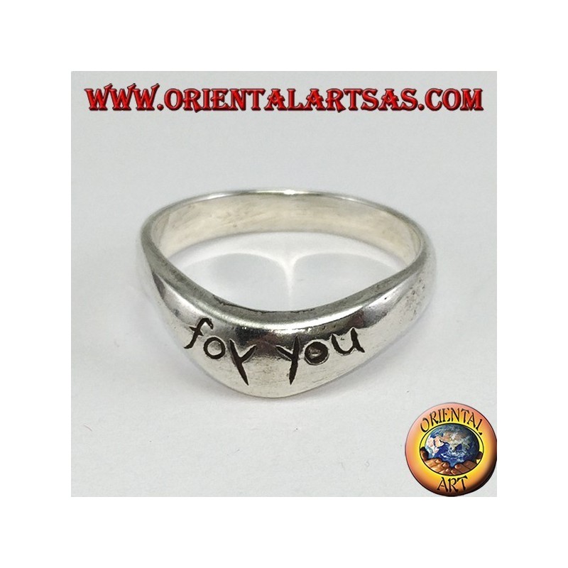Anello in argento con incisione (FOR YOU)