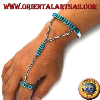 Armband Kuss aus Sterlingsilber mit türkisfarbenem Shuttle