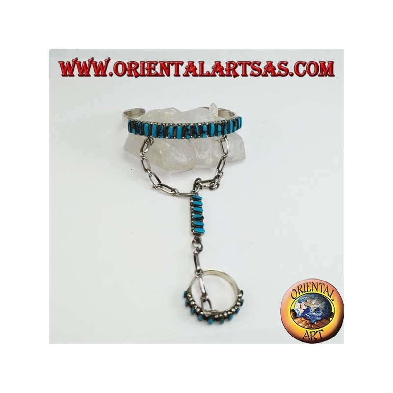 Armband Kuss aus Sterlingsilber mit türkisfarbenem Shuttle