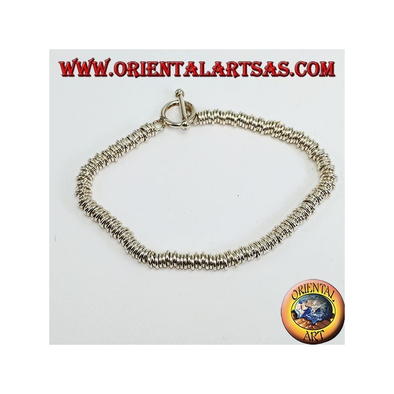 Silver bracelet with ring washers, dodo model