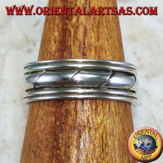 Silver ring for feet or for phalanxes, with handmade engravings