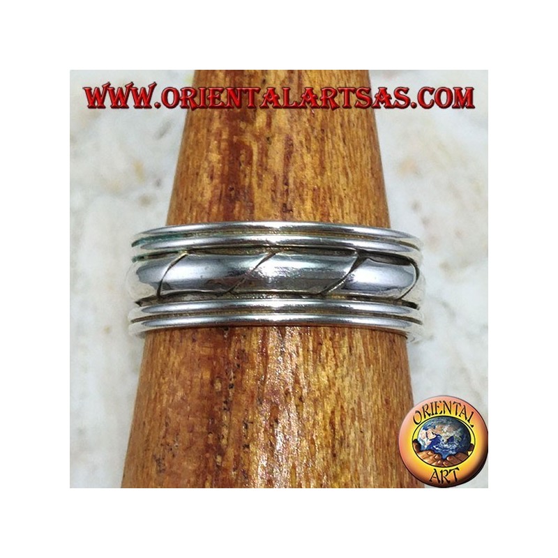 Anillo de plata para pies o para falanges, con grabados hechos a mano