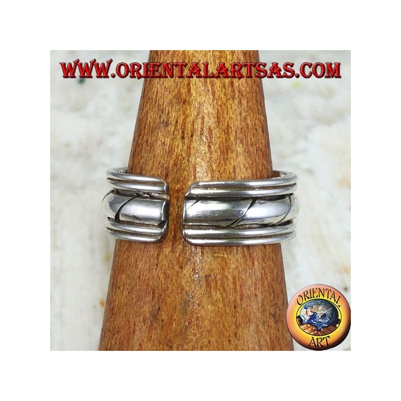 Anillo de plata para pies o para falanges, con grabados hechos a mano