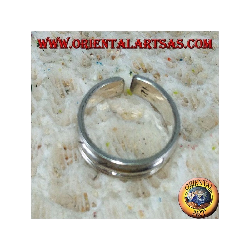 Bague en argent pour les pieds ou pour les phalanges, avec des gravures faites à la main