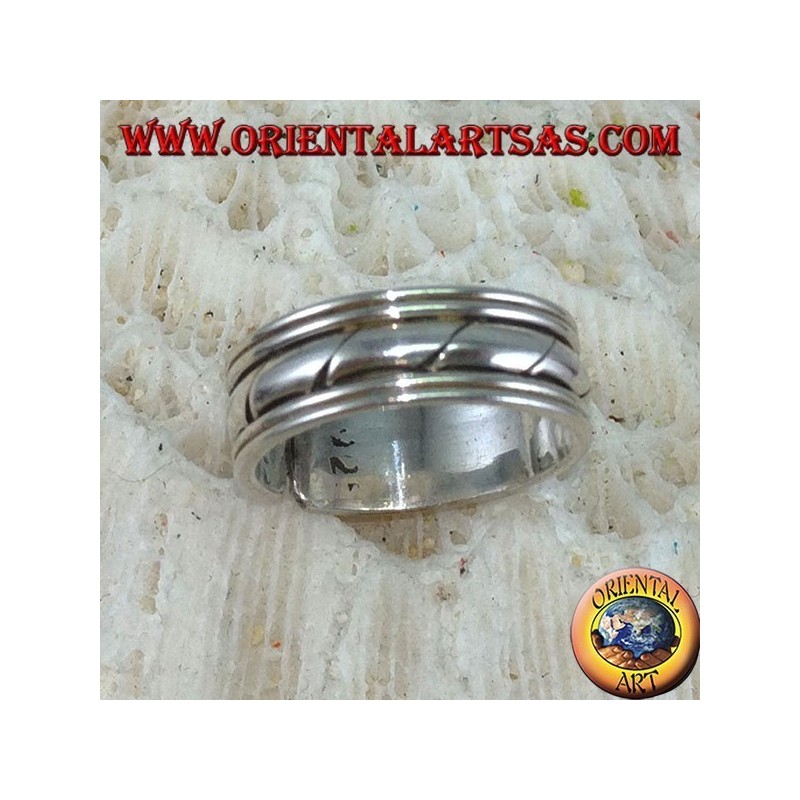 Anillo de plata para pies o para falanges, con grabados hechos a mano