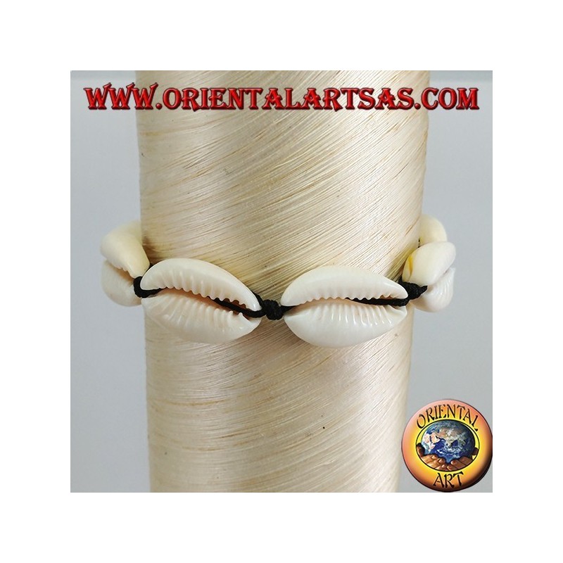 Anklet and bracelet double use of cowrie cauri shells, adjustable