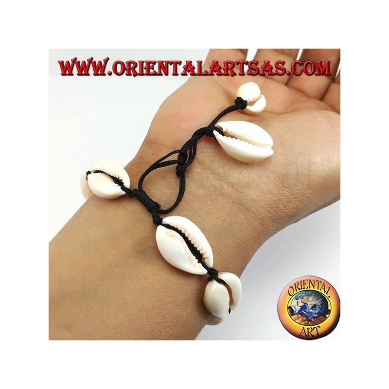 Anklet and bracelet double use of cowrie cauri shells, adjustable