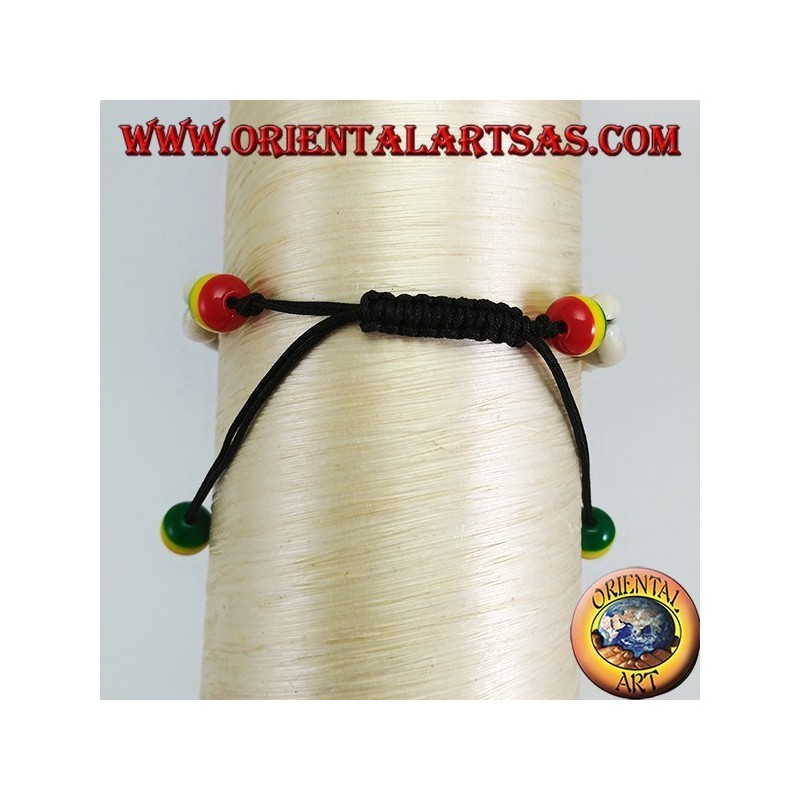 Bracelet de cheville et bracelet double usage de coques de cowrie cauri, réglable avec des boules de rasta