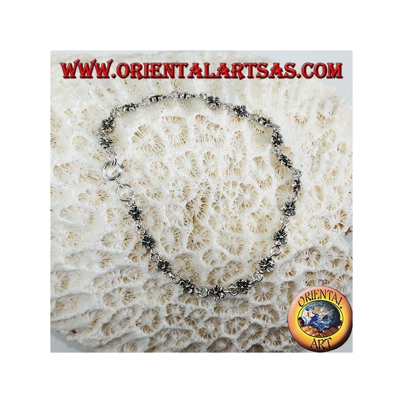 Bracelet de petites fleurs en argent 925