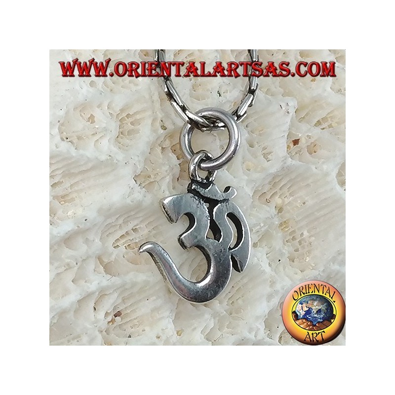 Ciondolo d'argento OM  Oṁ Óm e Aum sillaba sacra