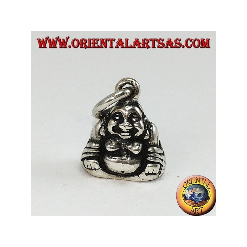 Silberner Buddha mit kleiner doppelseitiger Fülle