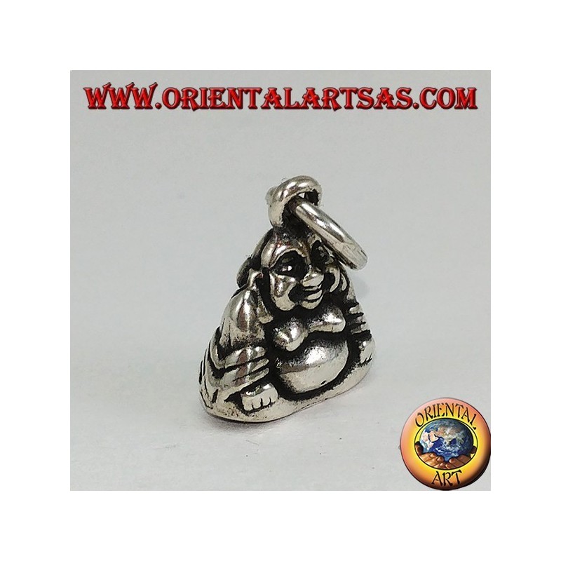 Silver pendant Buddha of small double-sided abundance
