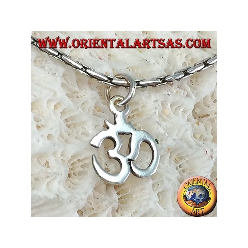Ciondolo d'argento OM  Oṁ Óm e Aum sillaba sacra (piccolo )
