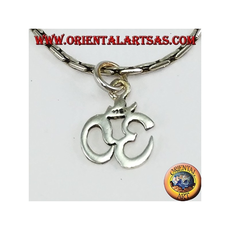 Colgante de plata OM Oṁ Óm y sílaba sagrada Aum (pequeña)
