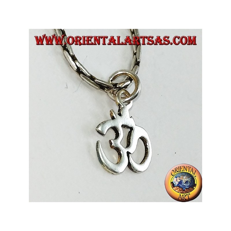 Silver pendant OM Oṁ Óm and Sacred syllable Aum (small)