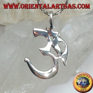 Ciondolo  OM Oṁ Óm E Aum Sillaba Sacra in argento (semplice medio )