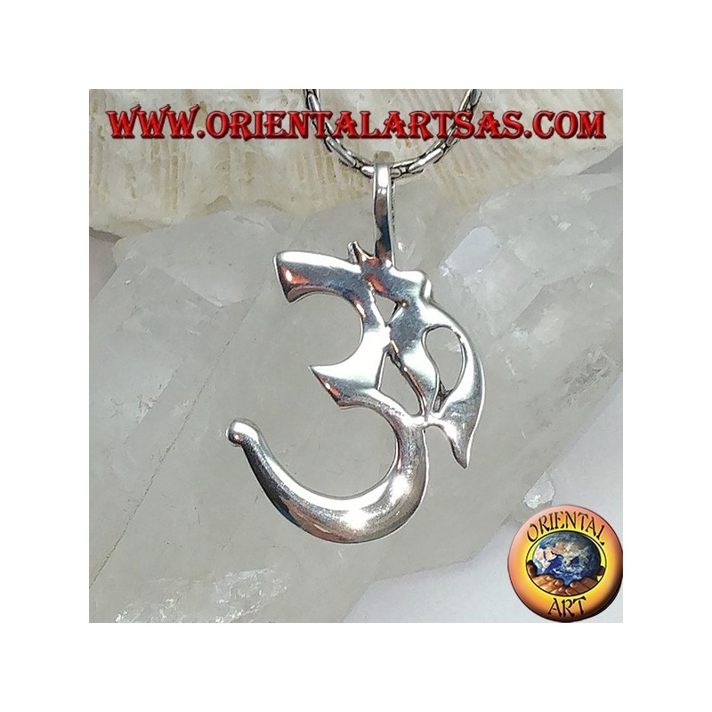 Colgante de plata Oṁ Óm E Aum Sillaba (medium simple)