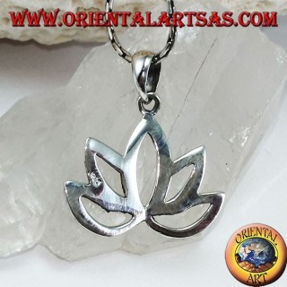 Pendentif en argent fleur de Lotus fleur sacrée pour l'hindouisme et le bouddhisme